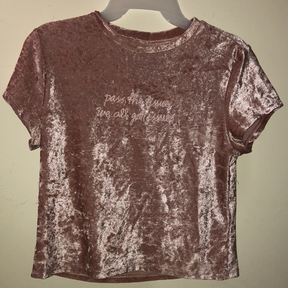 🖤 H&M Velvet Pink Crop Top